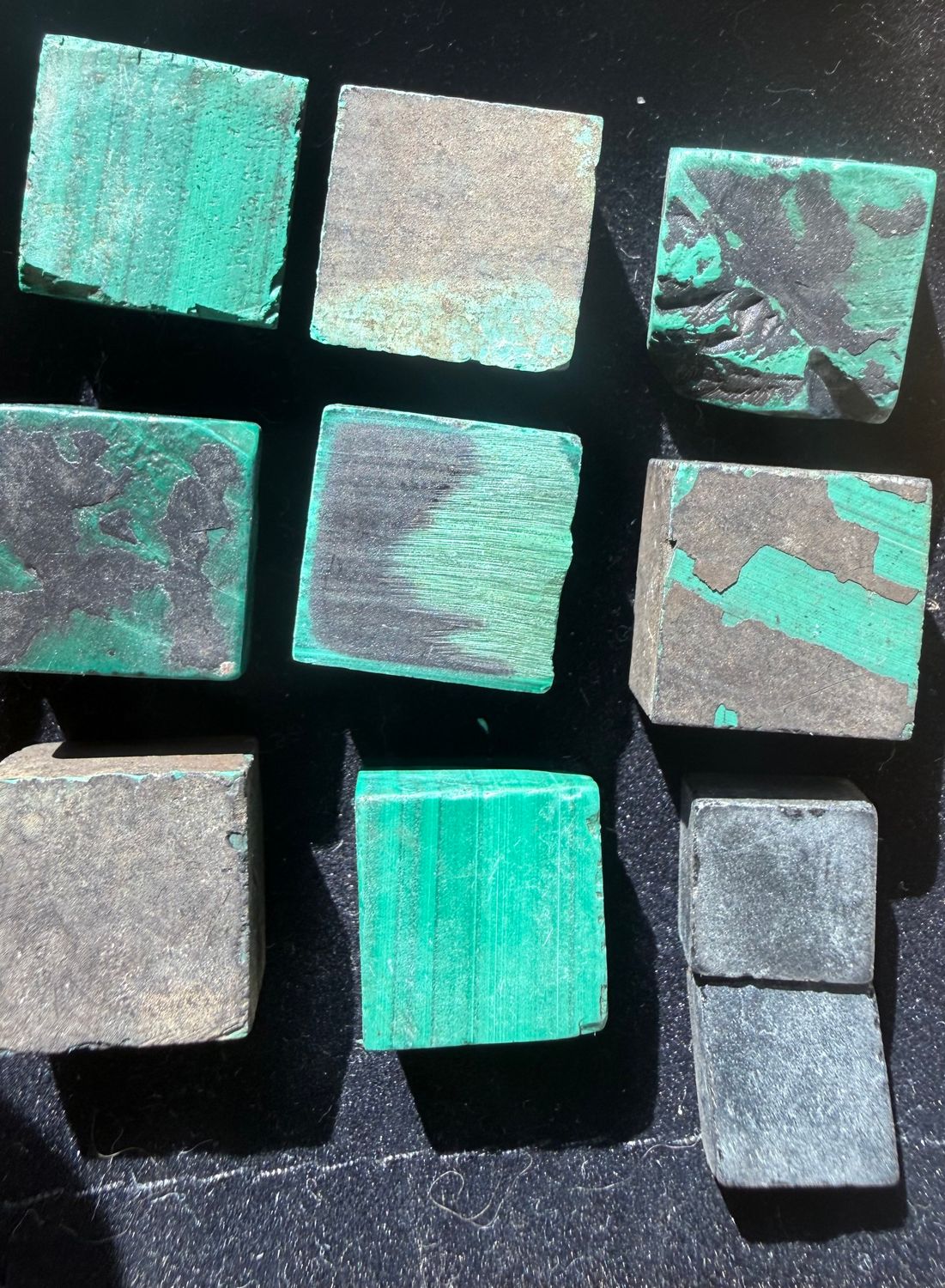 Raw Malachite Cubes