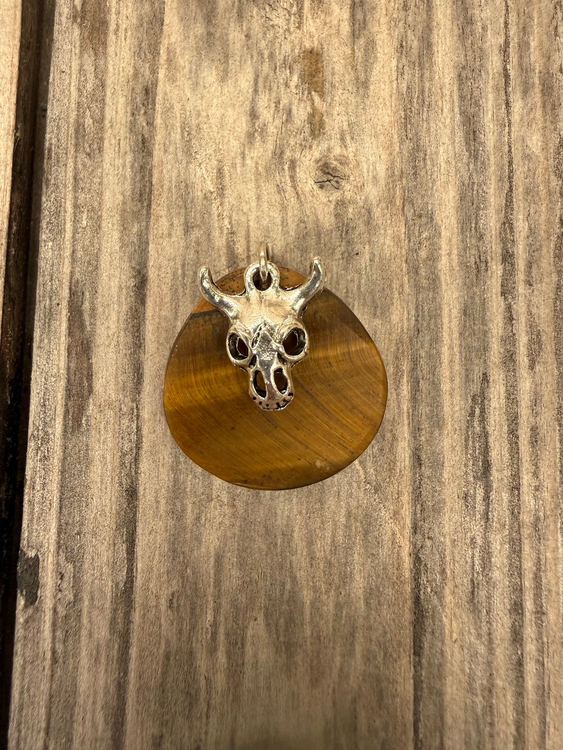 Tiger Eye Skull Pendant