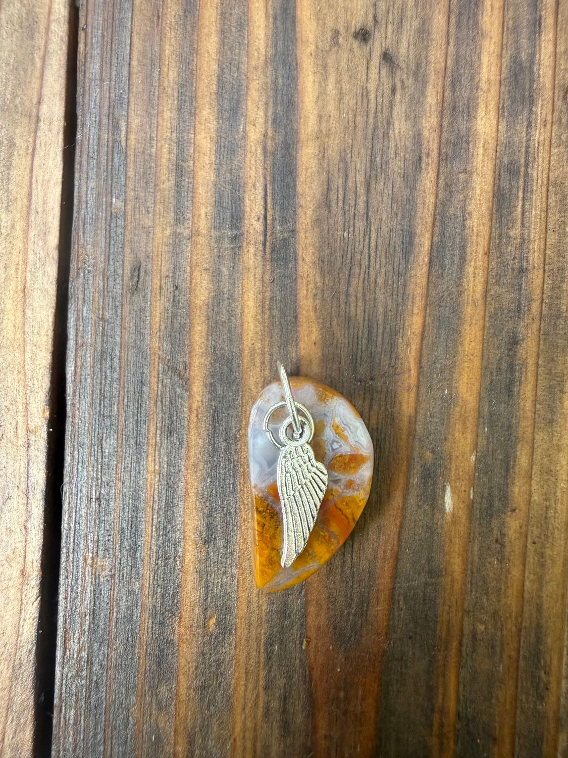 Moss Agate Feather Pendant