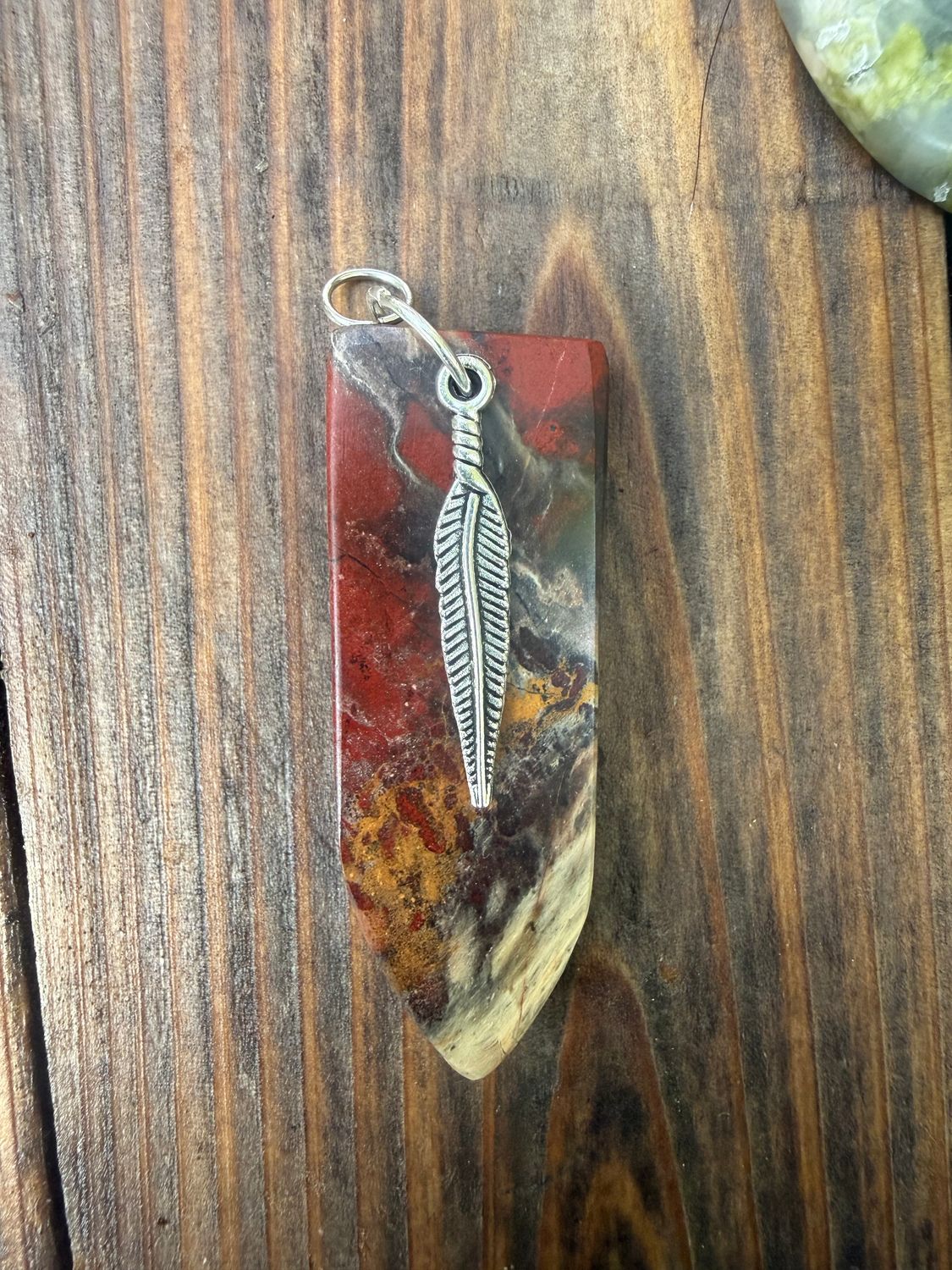 Brecciated Jasper Feather Pendant