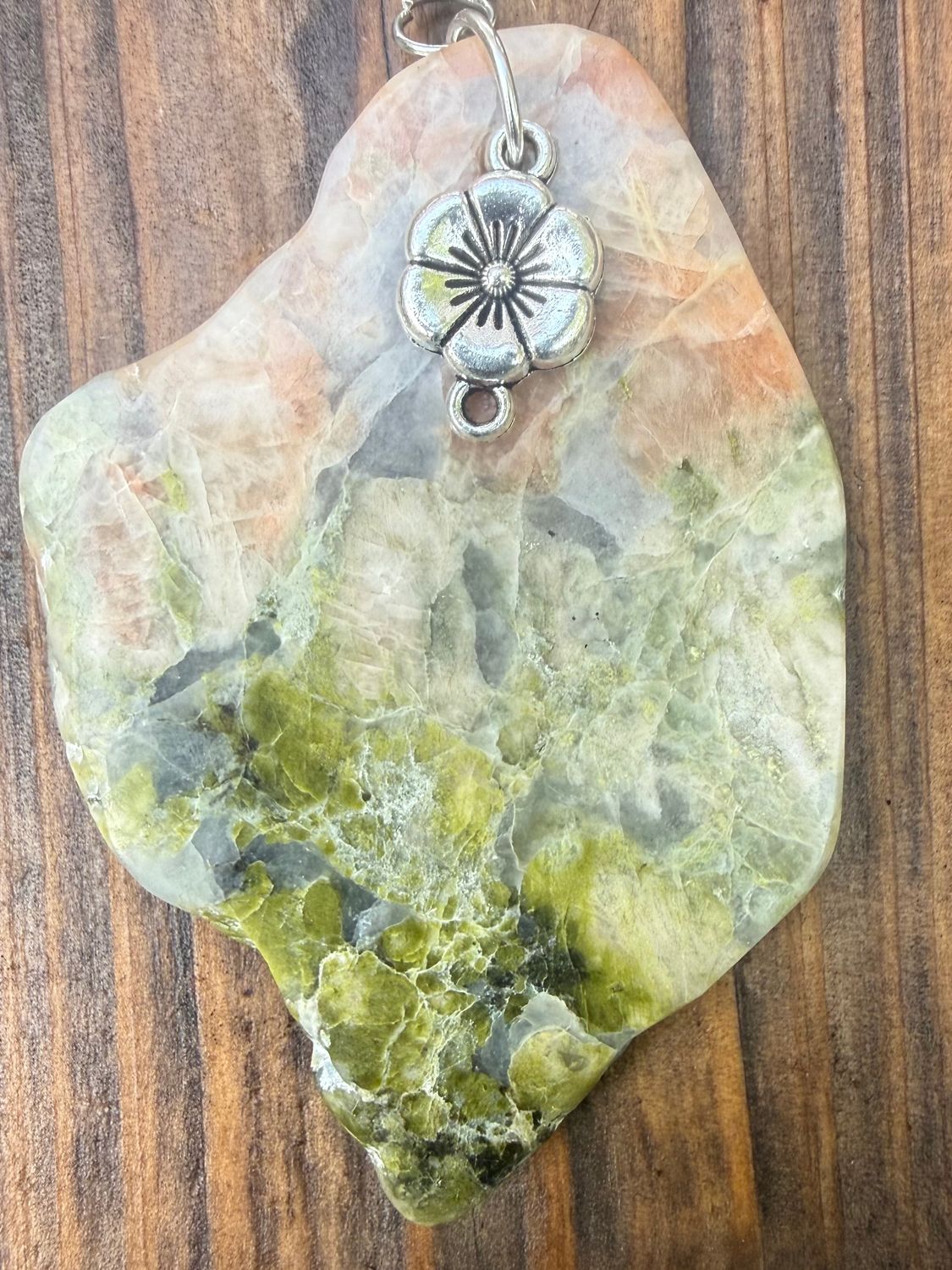 Unakite Flower Pendant