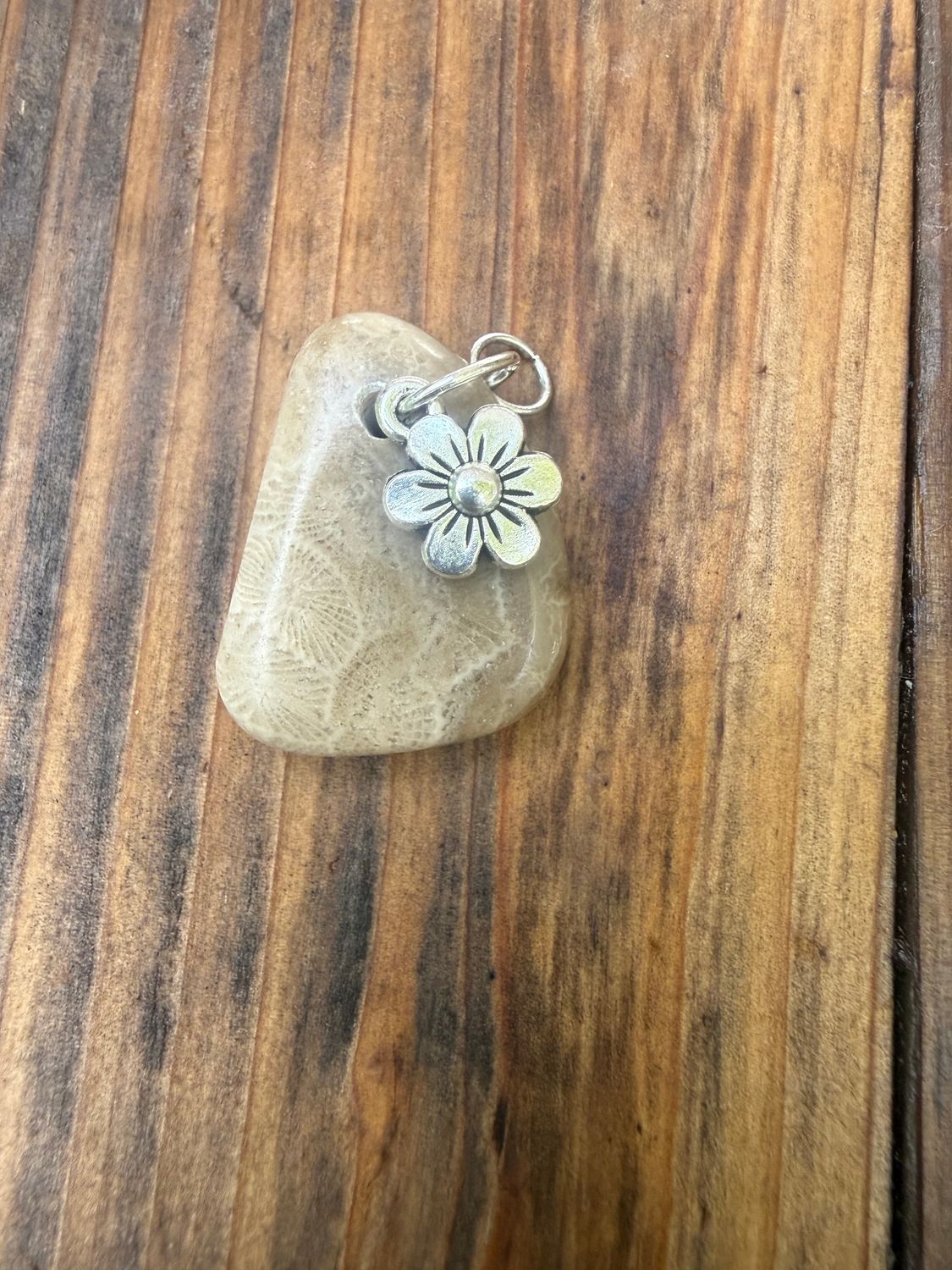 Petoskey Stone Flower Pendant