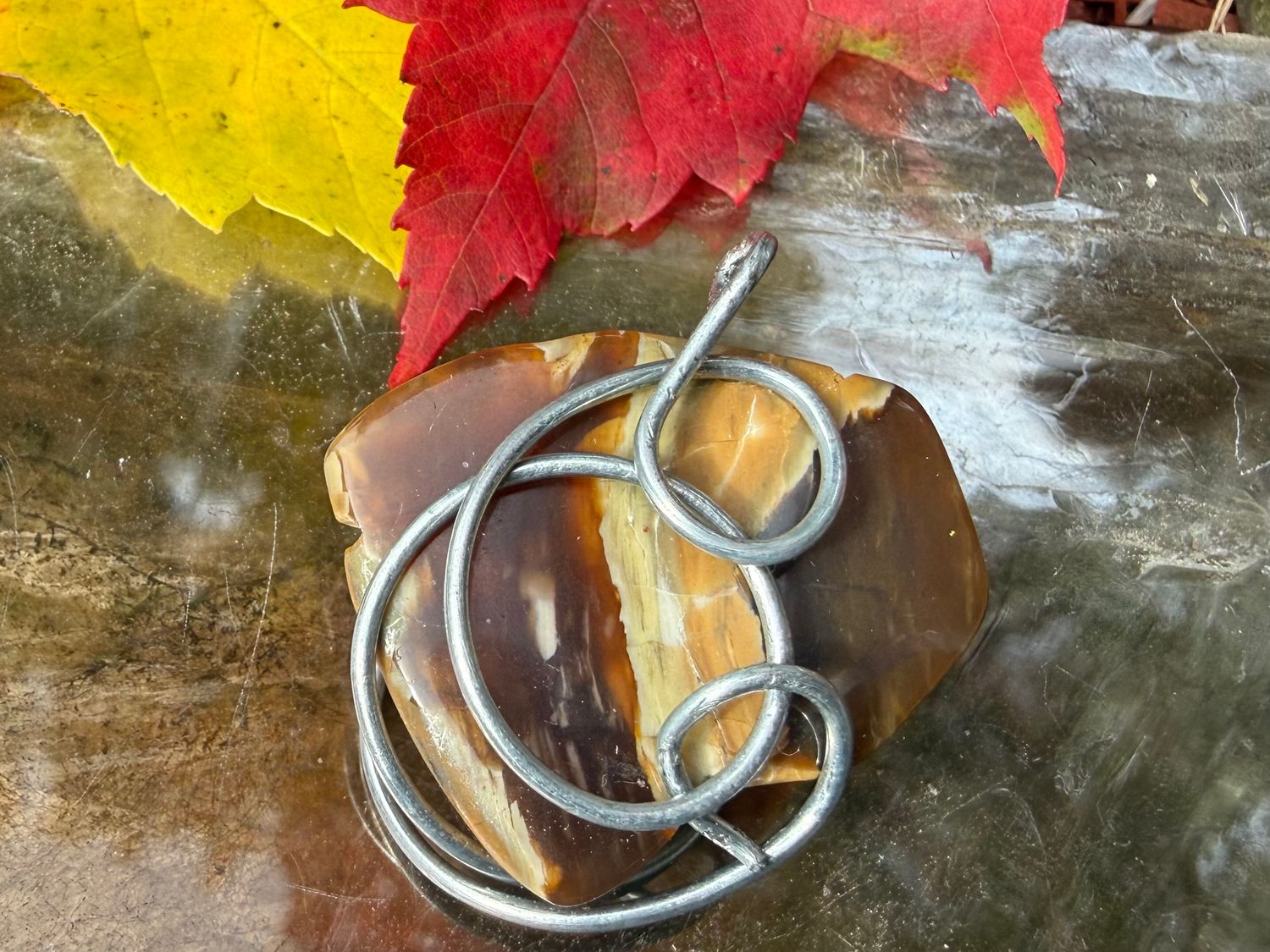 Wrapped Banded Jasper Pendant