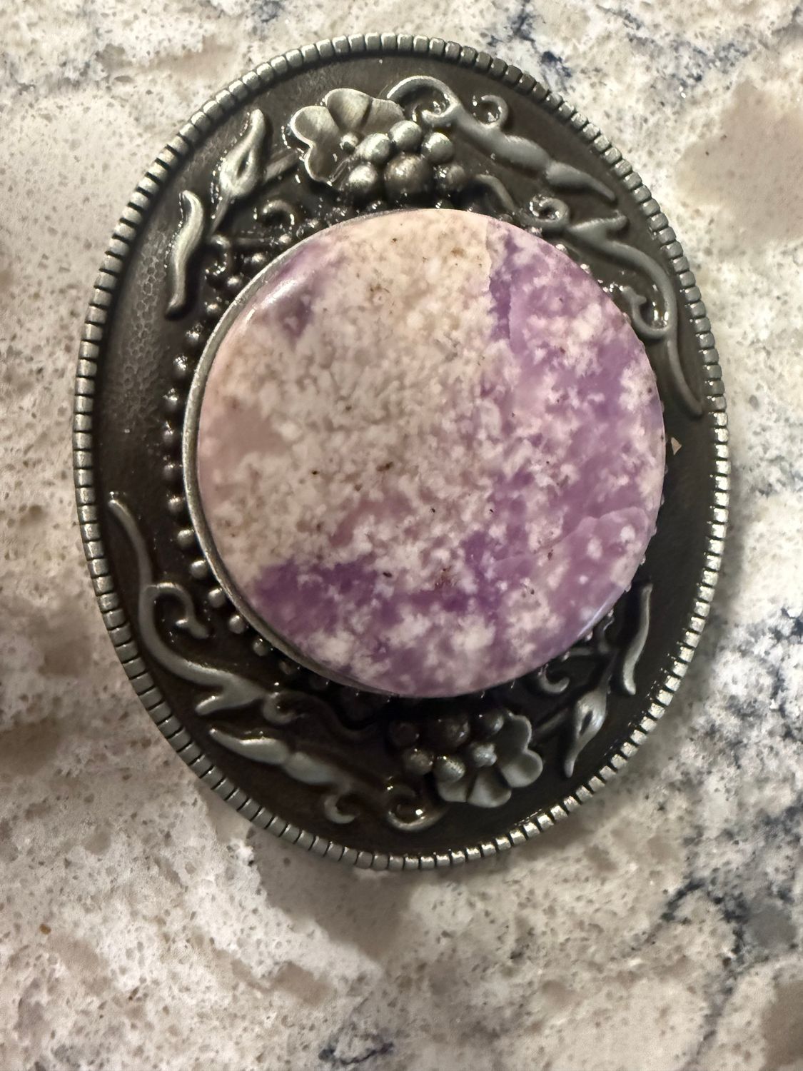 Lepidolite belt buckle
