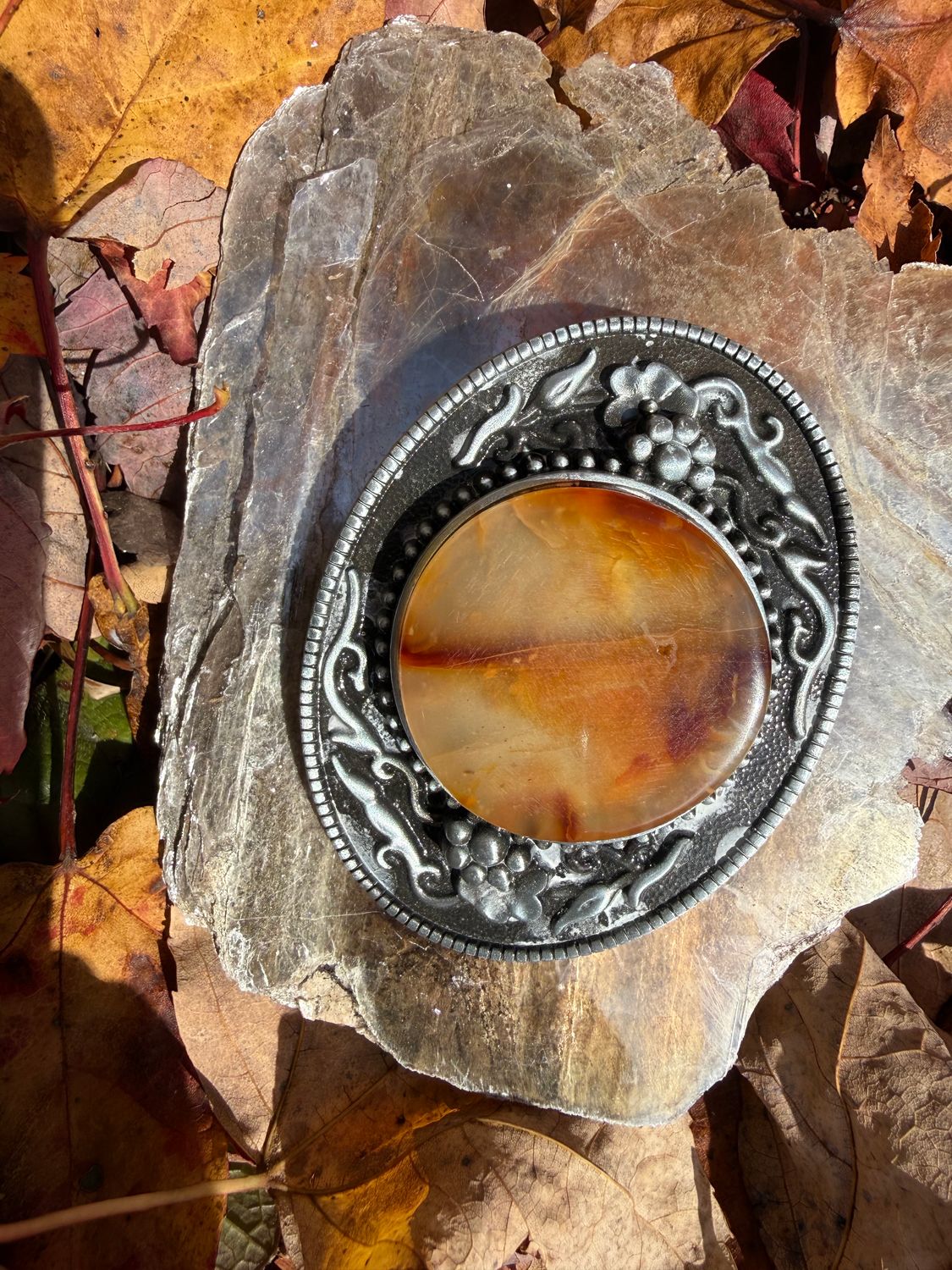 Agate belt buckle