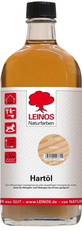 Leinos Hartöl 240
für innen, farblos 0,25 l