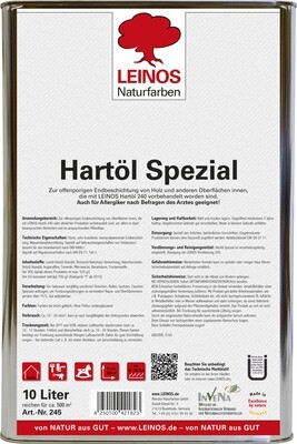 Leinos Hartöl spezial 245 
für innen, farblos 10,0 l