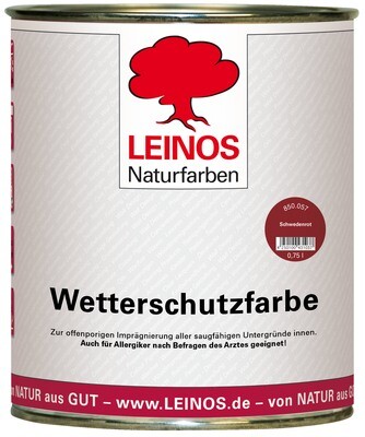 Leinos Wetterschutzfarbe auf Ölbasis 850
für außen, 0,75 l  
in 8 Farben, andere Farben auf Anfrage mischbar