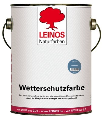 Leinos Wetterschutzfarbe auf Ölbasis 850
für außen, 2,5 l  
in 8 Farben, andere Farben auf Anfrage mischbar