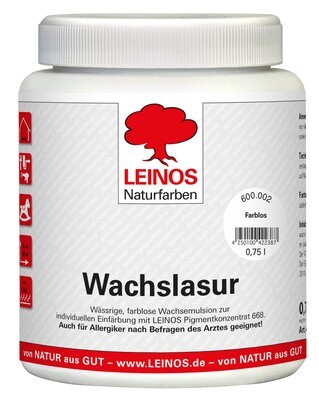 Wachslasur 600
für innen, farblos 0,75 l