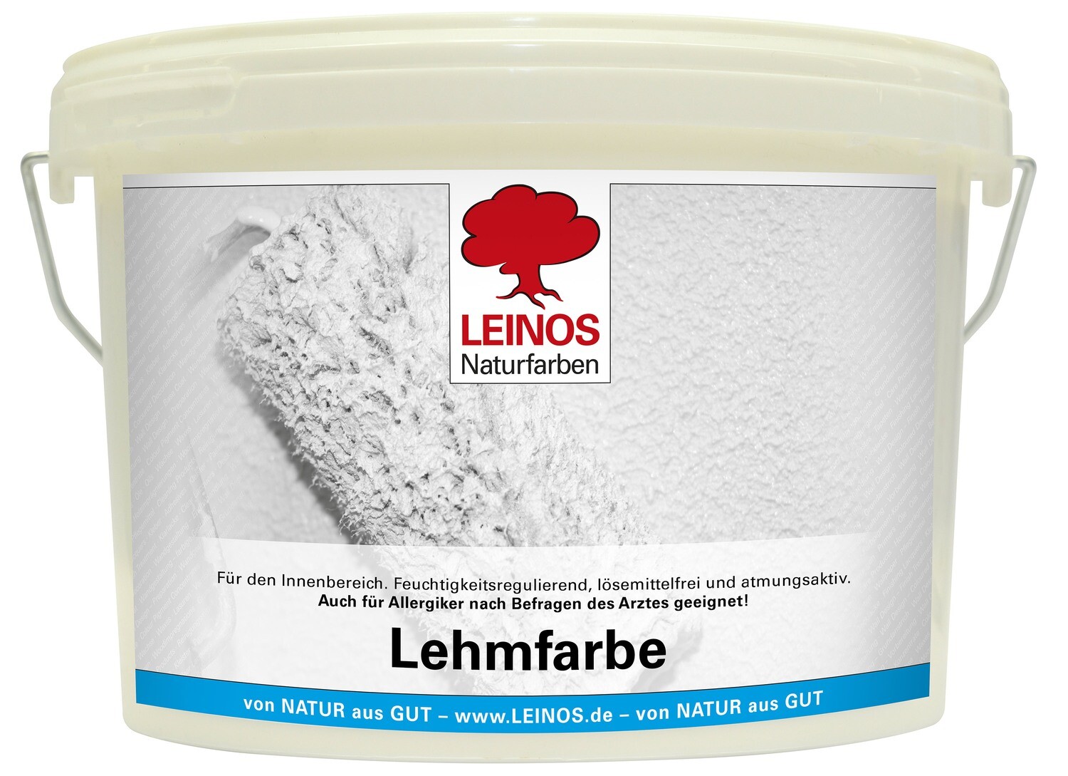 Leinos Lehmfarbe für innen, naturweiß, lösemittelfrei 2,5 l