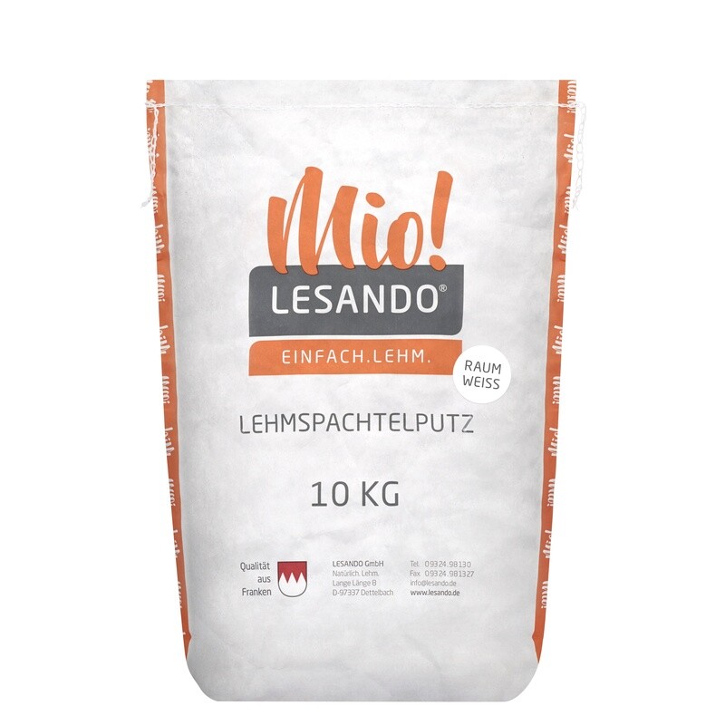 Mio! Lehmspachtelputz 10 kg Mischweiß/Raumweiß