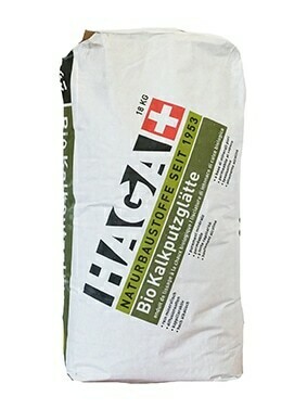 HAGA 345 Bio Kalkputzglätte 18 kg.
Die natürliche Grundbeschichtung aus Kalksteinmehl