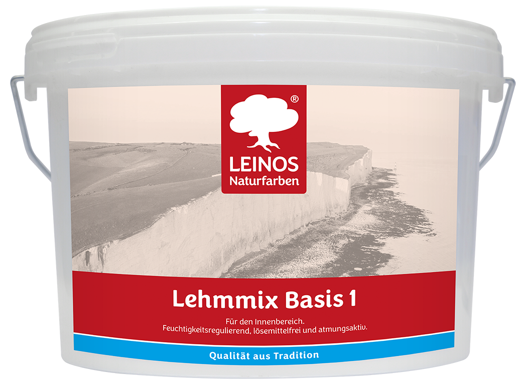 Leinos Lehmfarbe für innen, Basis 1, weiß, lösemittelfrei 2,5 l