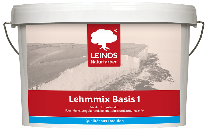 Leinos Lehmfarbe für innen, Basis 1, weiß lösemittelfrei 10,0 l
