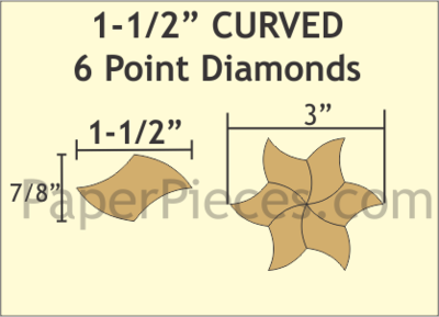 Curved 6 Point Diamonds 1 1/2 Inch