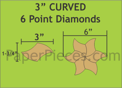 Curved 6 Point Diamonds 3 inch