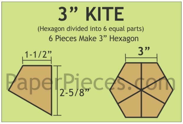 Hexagon Kite 3 inch 30 stk