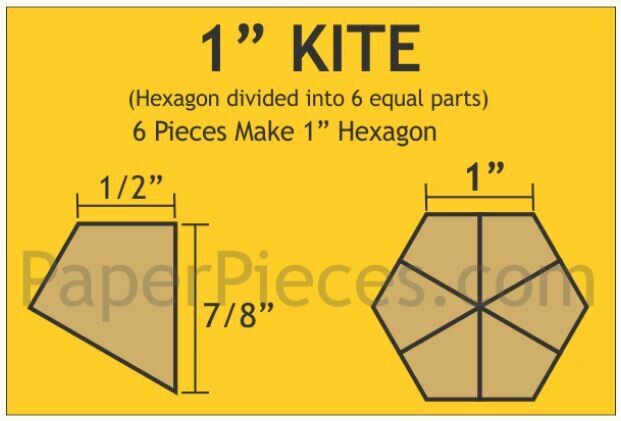 Hexagon Kite 1inch 120 stk