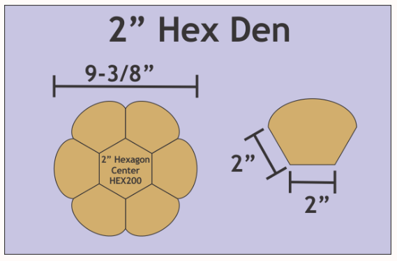Hex Den 2 inch 4 stk plater