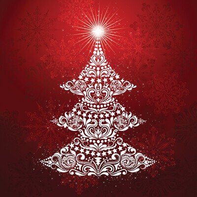 Gradients Holiday Dig Pan Ruby 12P 150x150cm Juletre Rød