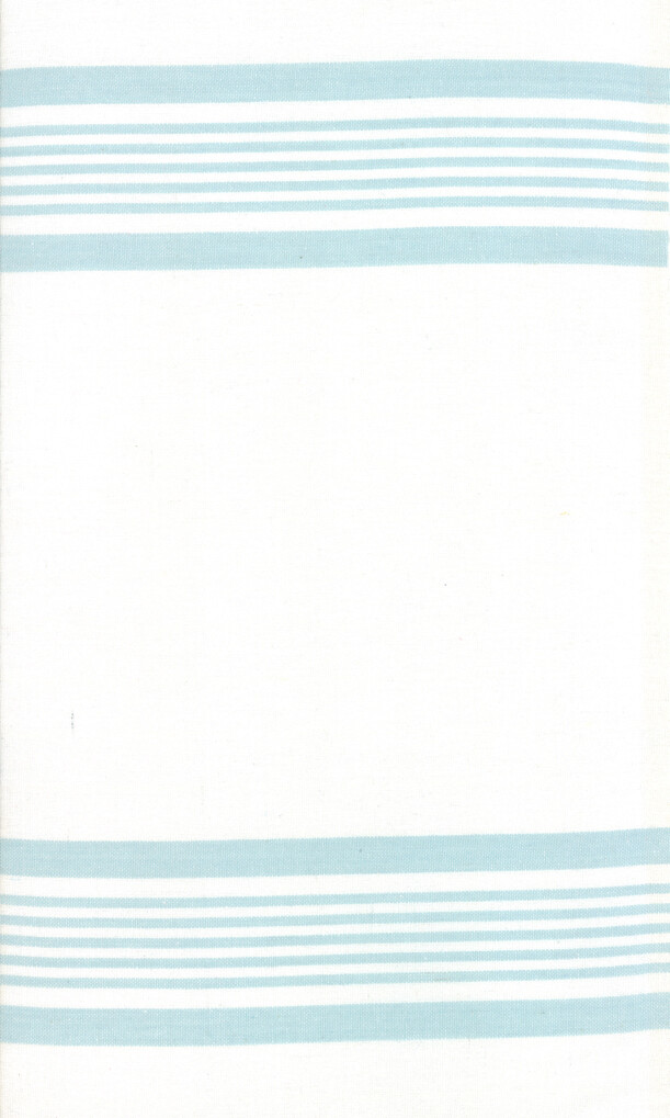18" Toweling Hvit med lys turkis striper Aqua