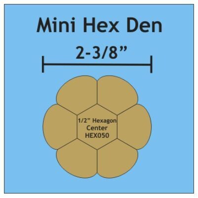Miniaturer Hexagon Dresden 2-3/8 inch 6 Petal
