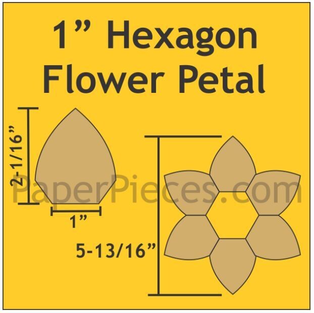 Hexagon Flower 1 inch 288 stk /48 blomster