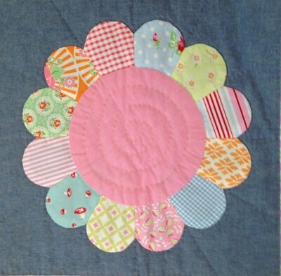 Dresden Plate 10 inch 12 petal, 1 blomst