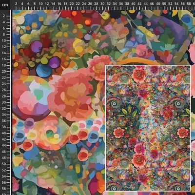 Whimsical Flower Garden Digital 108&quot; WB