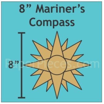 Mariner's Compass 8" 12 stk