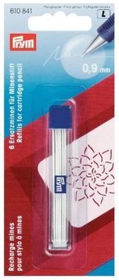 Prym Miner til trykkblyant 0,9mm 6stk hvit