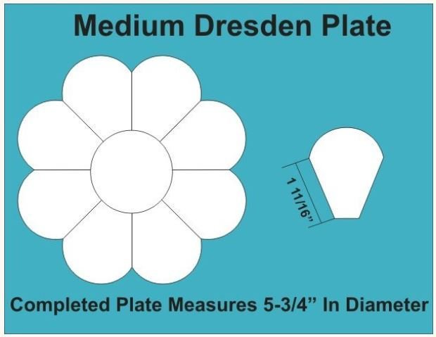 Dresden Plate Medium 5 3/4inch 2 blokker