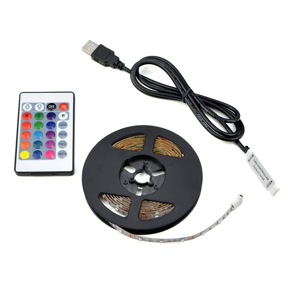 USB Светодиодная лента RGB, Epistar 2835 SMD DC5V ,60LEDs/M, температура цвета 2700K-3500K,2.88 Вт/м,2метр
