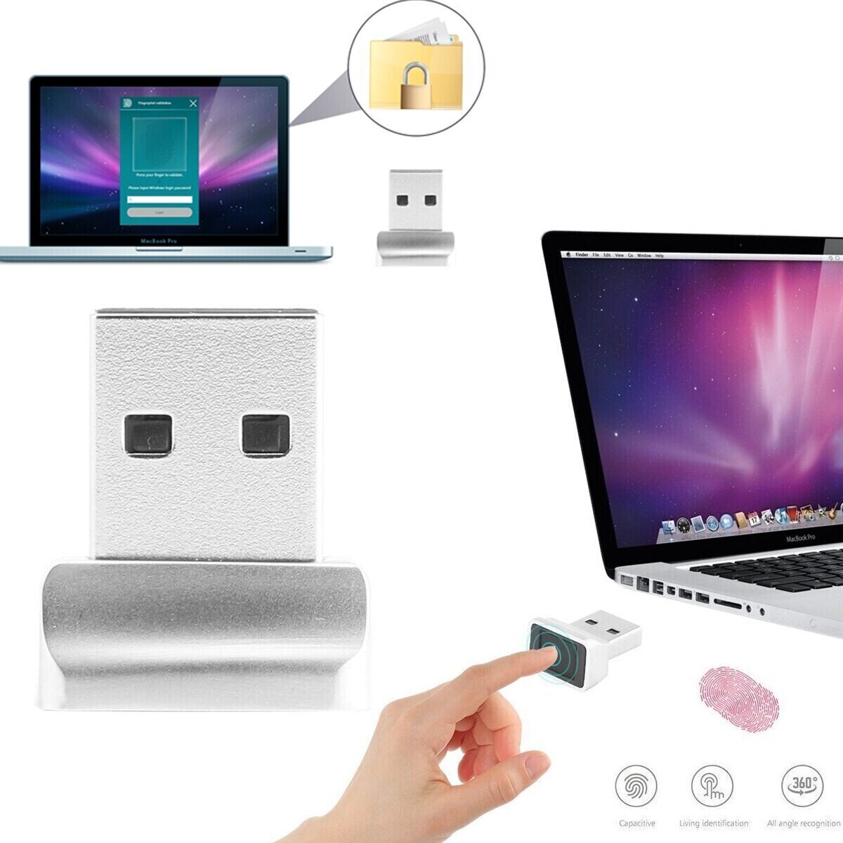 USB считыватель отпечатков пальцев Смарт ID для Windows 10 32/64 Разблокировка ПК и ноутбуков