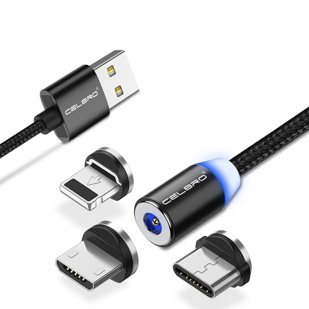 Кабель + магнитный переходник для iPhone, Micro usb, Тип C , 1метр