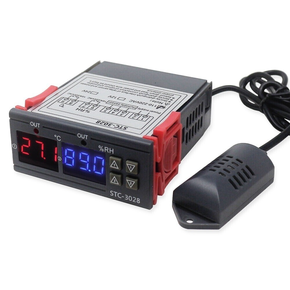 Цифровой регулятор температуры, влажности (гигрометр) STC-3028  220V