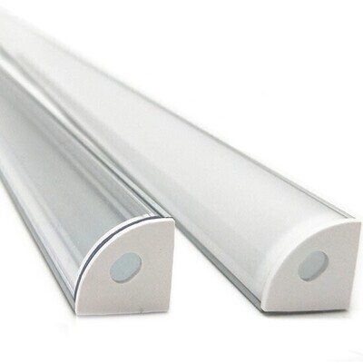 Алюминиевый профиль угловой для светодиодной ленты (прозрачный) 500x16x16, лента 10мм