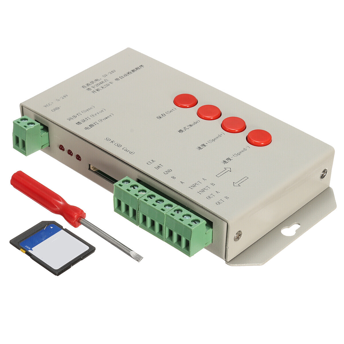 DC5-24V T1000S SD-карта LED Полноцветный контроллер Pixel RGB для WS2812B 6803 WS2811 Strip Light