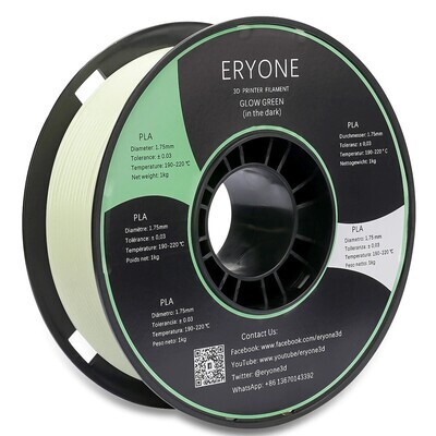 PLA пластик ERYONE 1.75 Зеленый светящийся в темноте