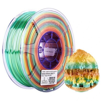 eSilk-PLA пластик eSUN 1.75 Rainbow Multicolor (градиент)