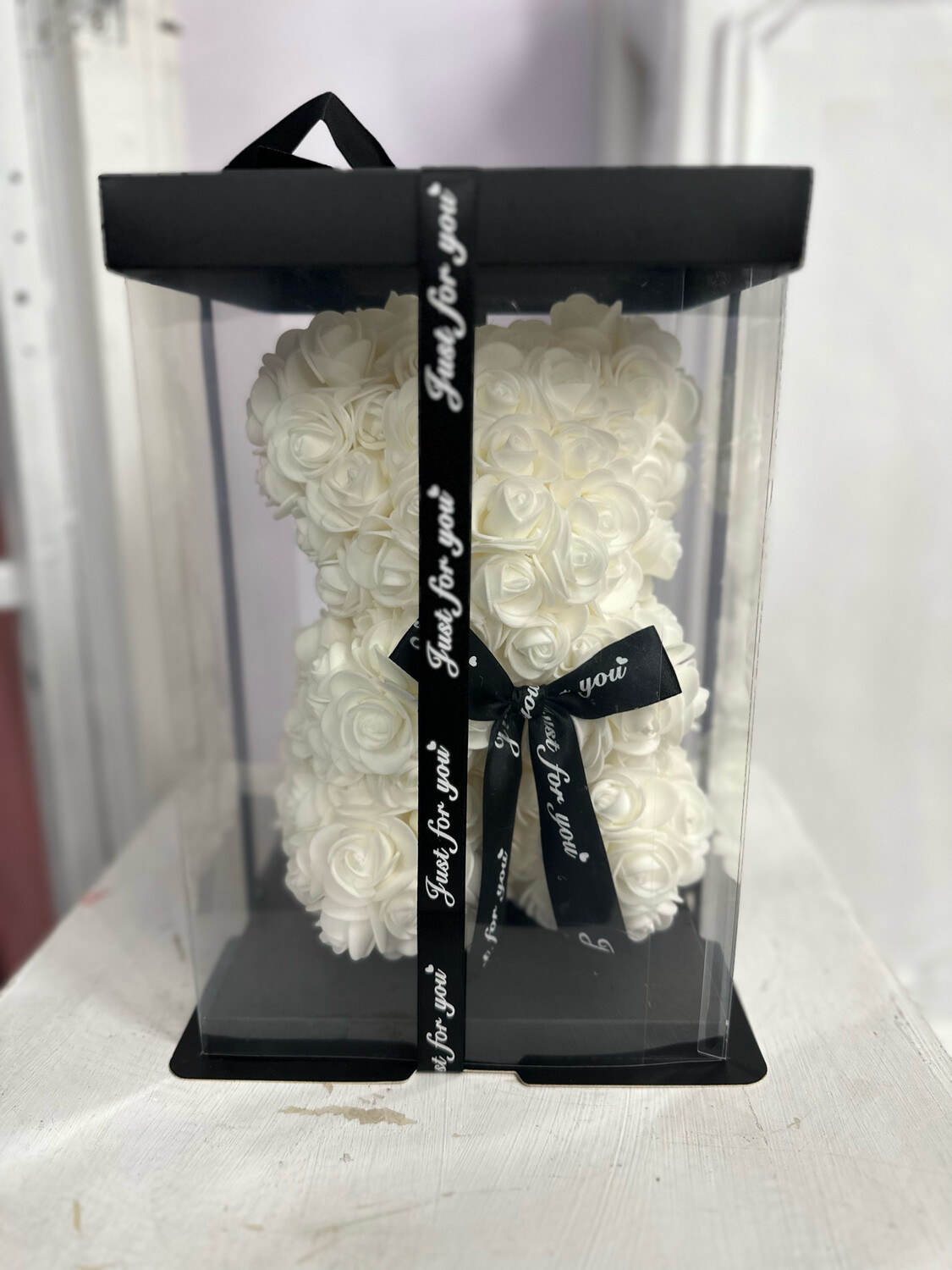 White Mini Rose bear 