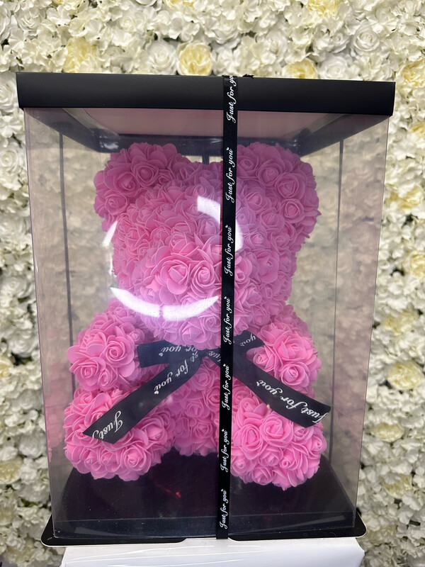 LARGE PINK ROSE BEAR