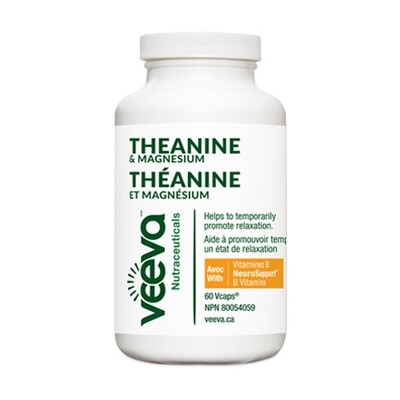 Theanine & Magnesium with NeuroSupport B Vitamins 60 Vcaps Theanine & Magnesium with NeuroSupport B Vitamins 60 Vcaps