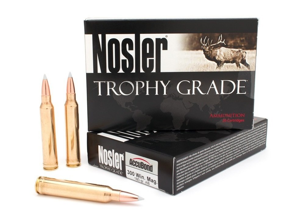 Nosler Trophy Grade Ammunition 300 Winchester Magnum 180 Grain AccuBond