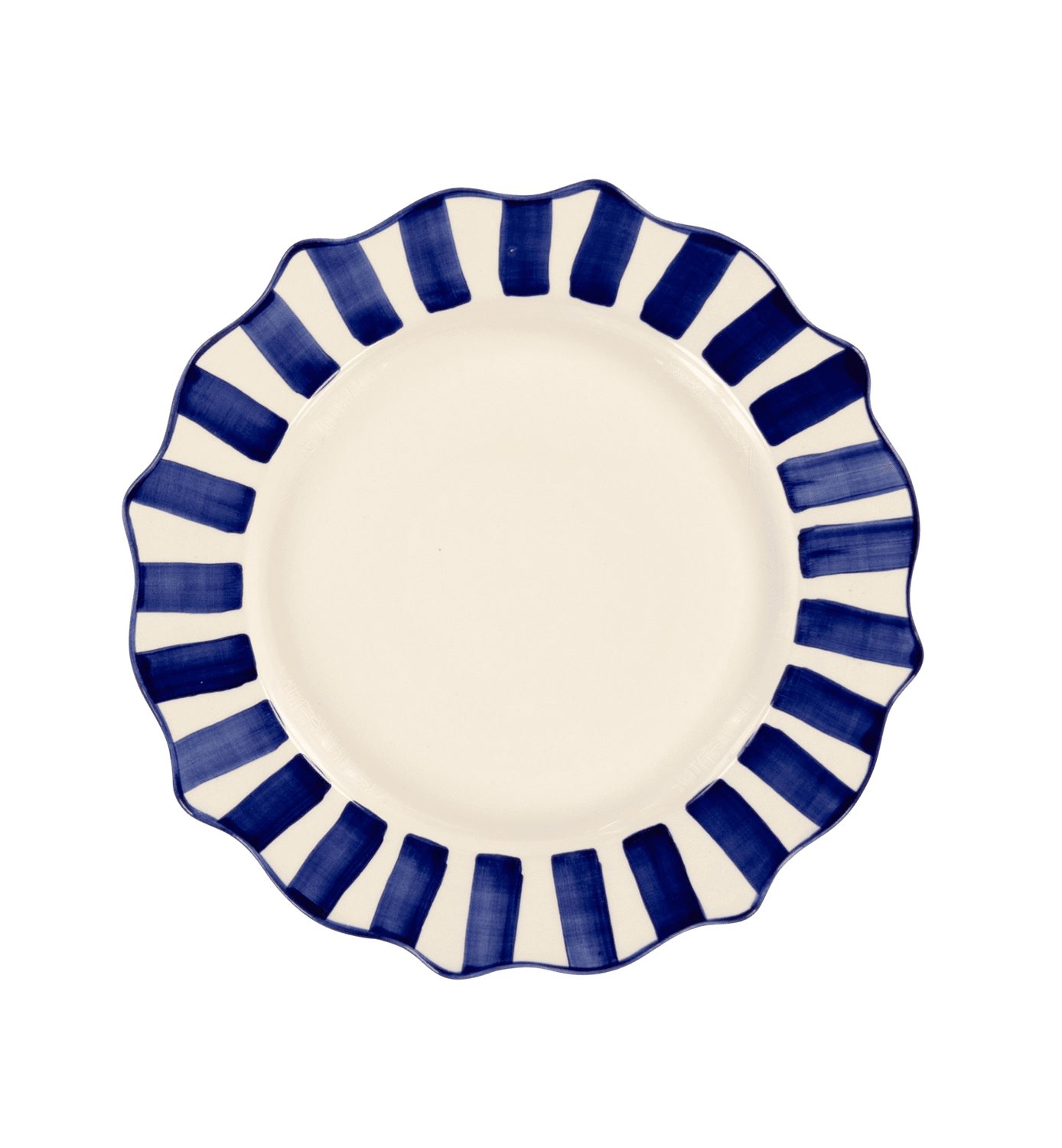 Blue Scalloped Dinner Plate
