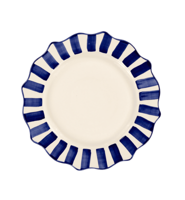 Blue Scalloped Dinner Plate