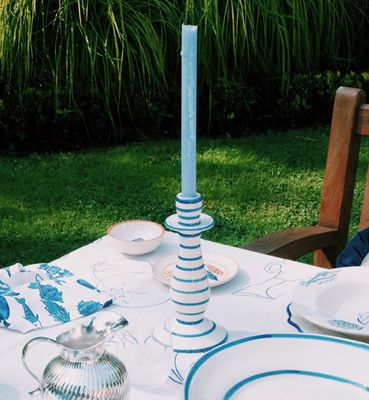 Marinière Candle Holder Blue