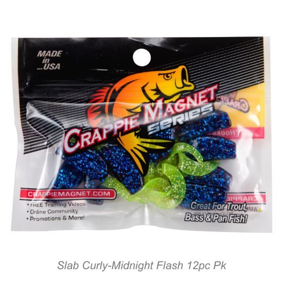 Crappie Magnet Slab Curly 12pc Pack | Midnight Flash
