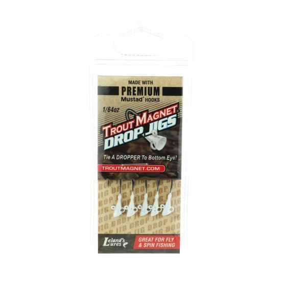 Trout Magnet Drop Jig Head 1/64oz 5pc Pack | White